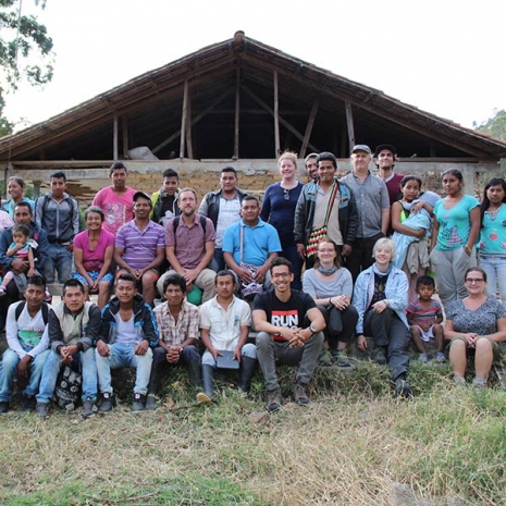 Group photo with fair trade coffee farming members of Fondo Paez, the largest indigenous group in Colombian coffee bean growing regions.