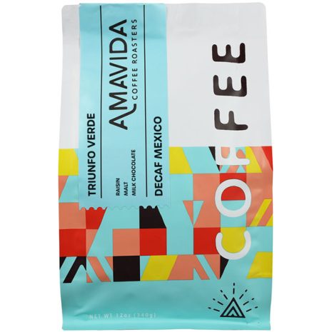 Amavida Coffee Roasters 12 oz Bag of Mexican Decaf Coffee produced byTriuinfo Verde